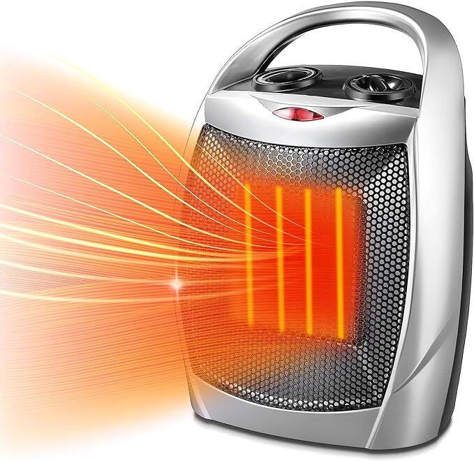 Front. Akoasm - 1500W Portable Ceramic Heater - Dual 750W/1500W Settings with Tip-Over Protection & Overheat Shut-Off for Office Bedroom.