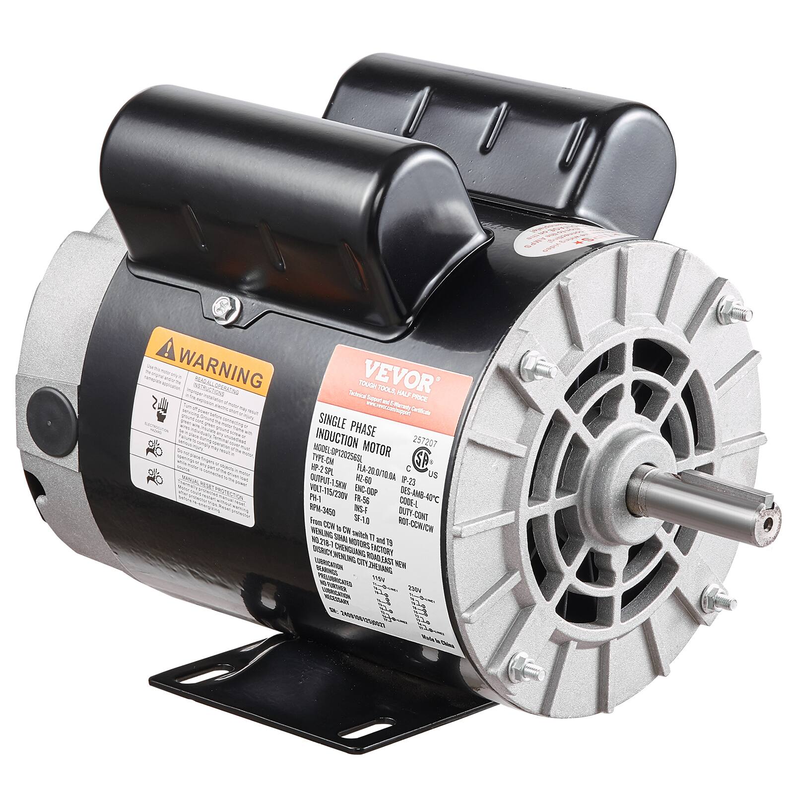 AMPS

WARNING Technical VEVOR HOUOT Support TOOLS, HALF PRICE DE E-Moraty SINGLE www.recr.com/support. Certificate INDUCTION PHASE MODEL MOTOR 257207 TYPE-CM DP1202563L SA HP-2 SPL FLA AD OTIO OS OUTPUT-1 50 US VOLT- IP-23 PH-1 115/23004 ENC-DOP DES-AMB-40C FR-56 CODE-L 3450 INS-F OUTY -CONT From SF- LO CON to CH switch ROT-CCWICH NO.218-7 SOHAL 77 and MOTORS 19 DISRICY MENLING CHENGUANG TAALOADR FACTORY LUBRICATION CITY ZHENANG NEW 115g LUBRICATION 2304
