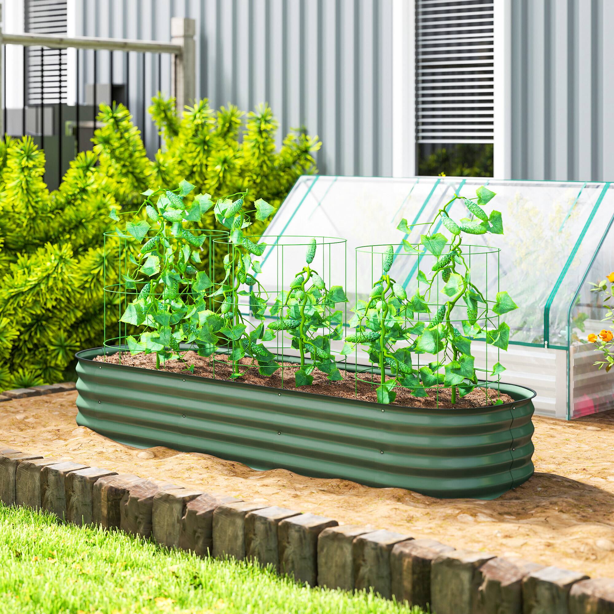 Alt View 1. Outsunny - x 2' x 1' Galvanized Raised Garden Bed Kit - Green.