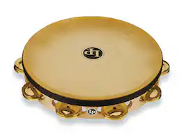 Latin Percussion - Pro 10 Single Row Tambourine, Brass