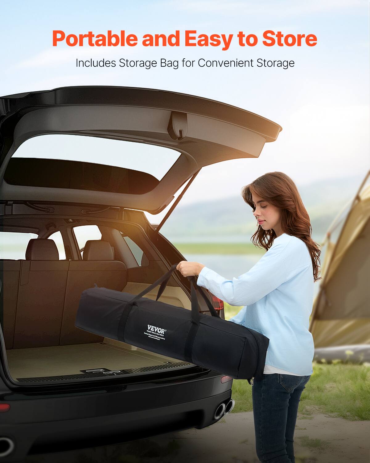 Portable and Easy to Store  
Includes Storage Bag for Convenient Storage