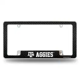 Rico Industries - Texas A&M Aggies Chrome Metal License Plate Frame with Carbon Fiber Design - Multi