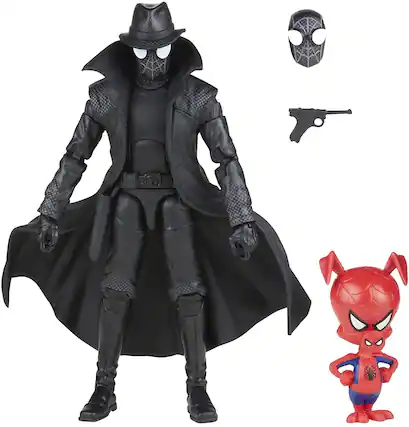 Front. Hasbro - Marvel Legends 6 Inch Figure 2-Pack | Spider-Man Noir and Spider-Ham - Black.