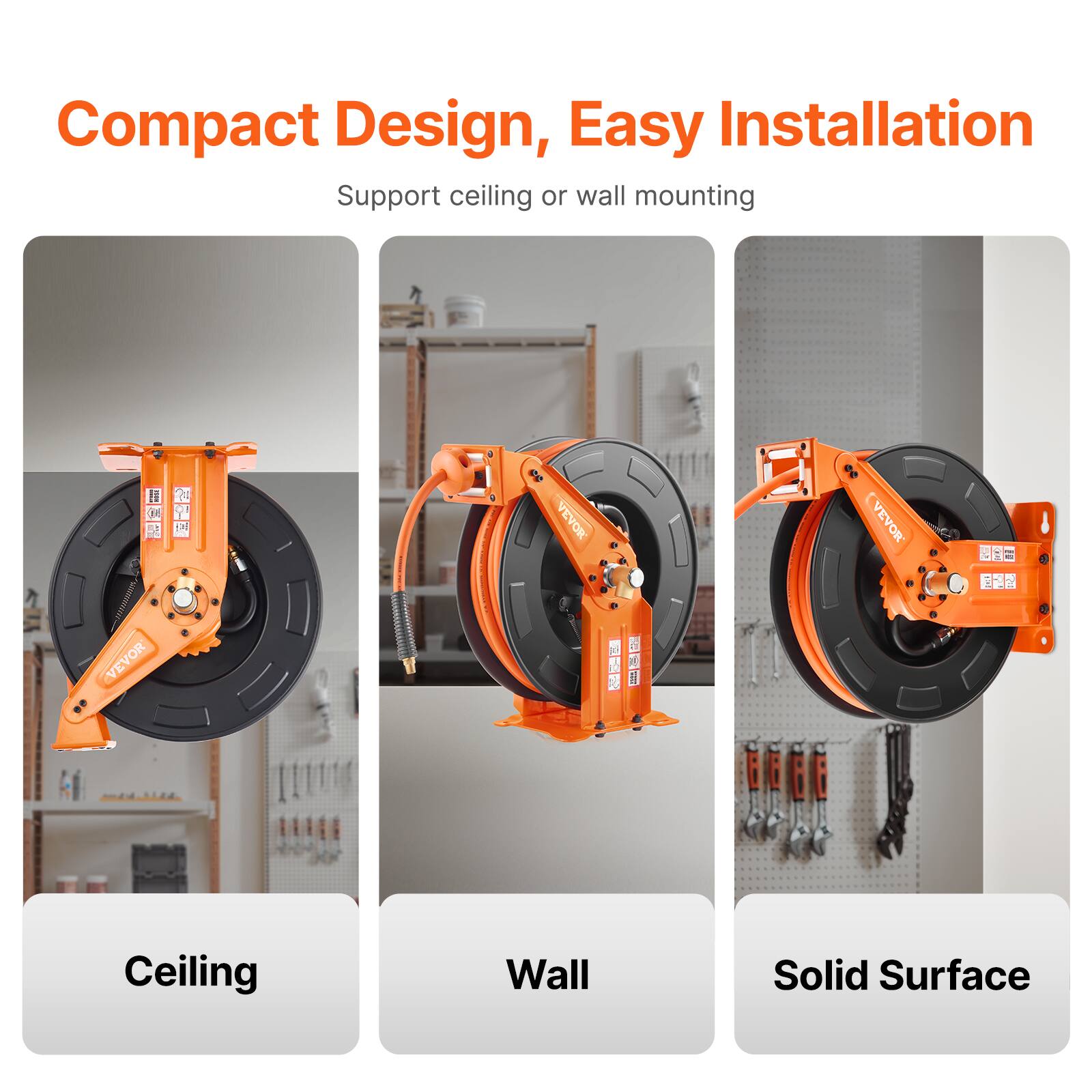 Compact Design, Easy Installation  
Support ceiling or wall mounting  

Ceiling  
Wall  
Solid Surface