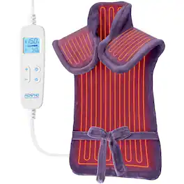 Renpho - Electric Large Heating Pad for Neck & Shoulder, 6 Heat Settings & Auto Shut-Off, 24 x 37in - Purple