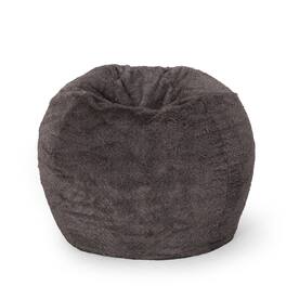 GOODSILO - Luxurious 3 Foot Round Faux Fur Bean Bag Chair for Ultimate Comfort and Style - Brown+Beige