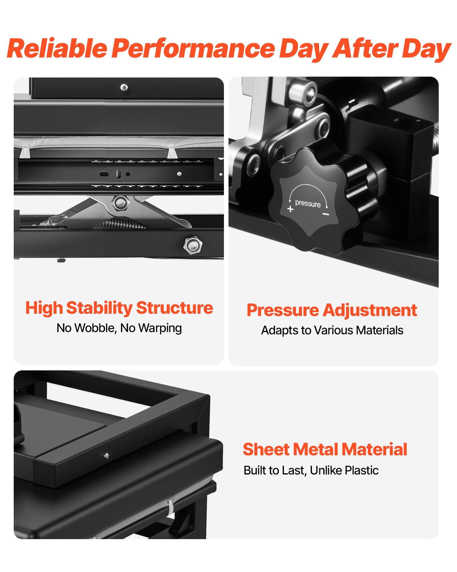 Reliable Performance Day After Day

High Stability Structure Pressure Adjustment No Wobble, No Warping Adapts to Various Materials

Sheet Metal Material Built to Last, Unlike Plastic