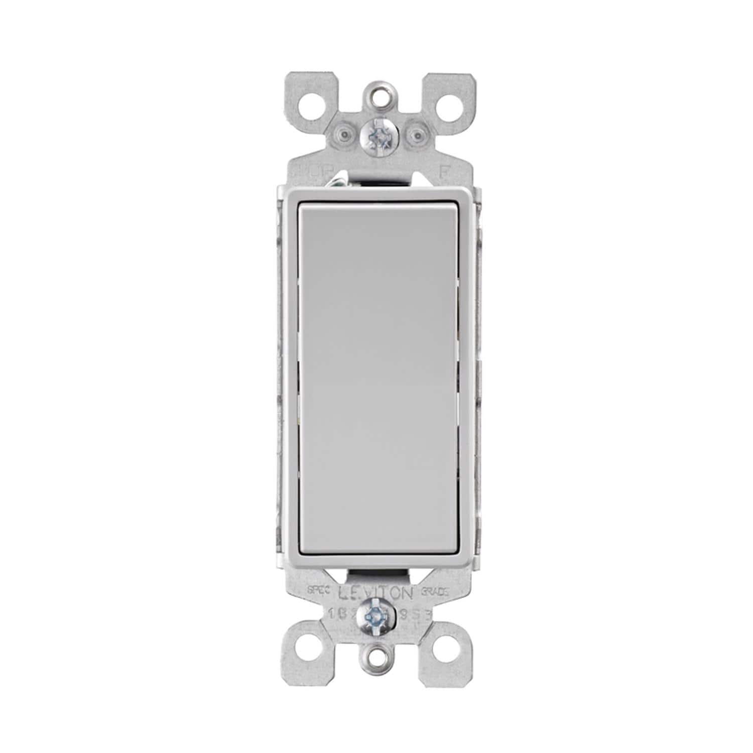 Leviton - Decora 15 amps Single Pole Rocker Switch 1 pk - Light Gray