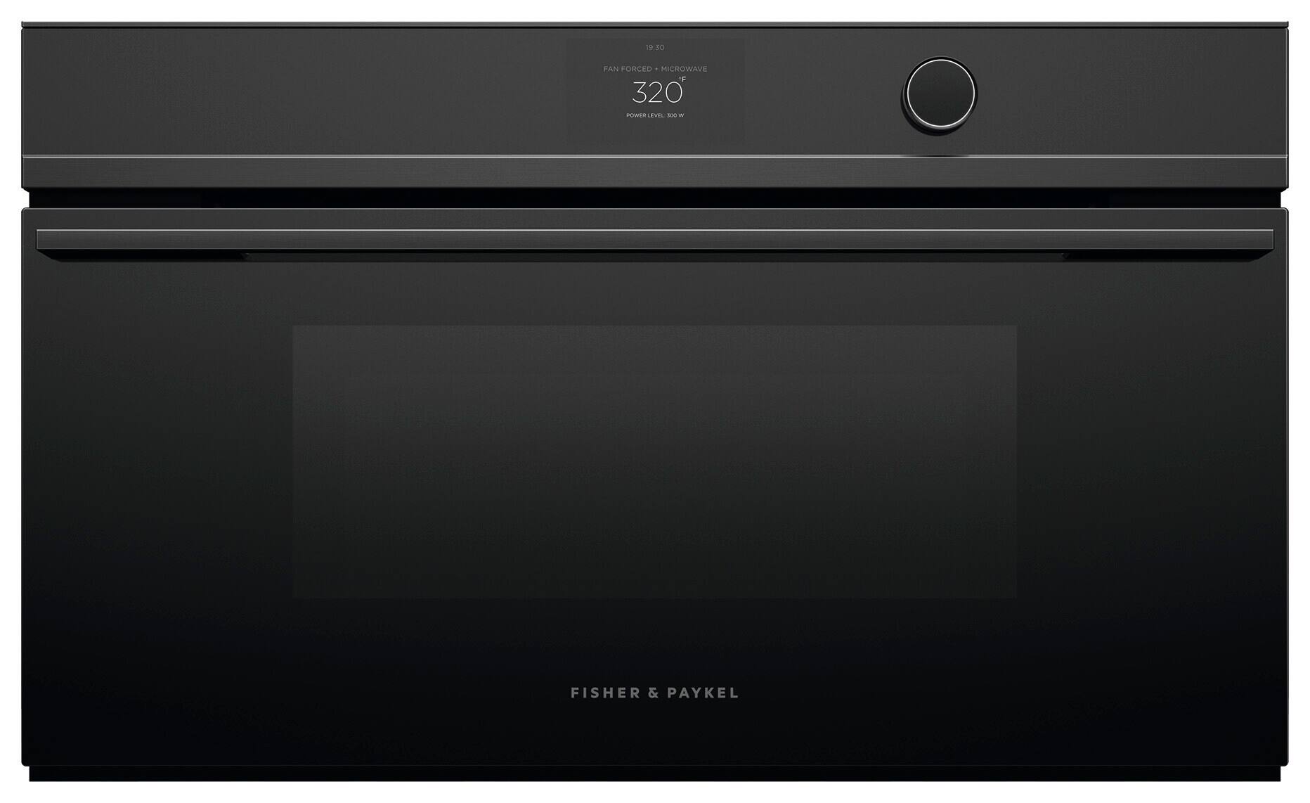 Fisher & Paykel - Minimal 30-in convection speed oven 1.7 cup ft capacity, touch screen with dial - Black