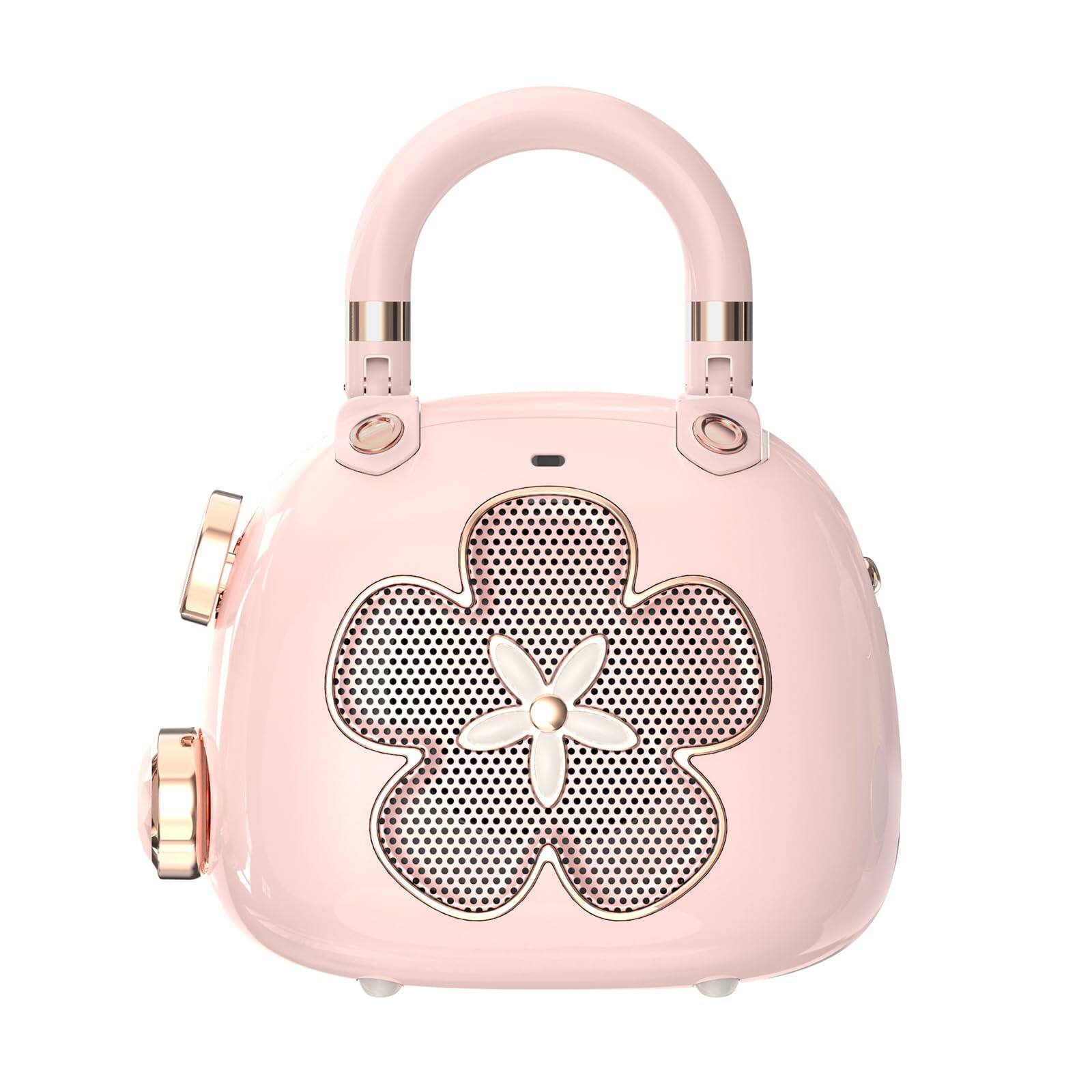 Front. Pacoar Cade - light Candy Mini With Mighty Sound Retro Stylish Design Adorable For Home Room Desk Decoration Minors Women-light Pink - M66-Light Pink.