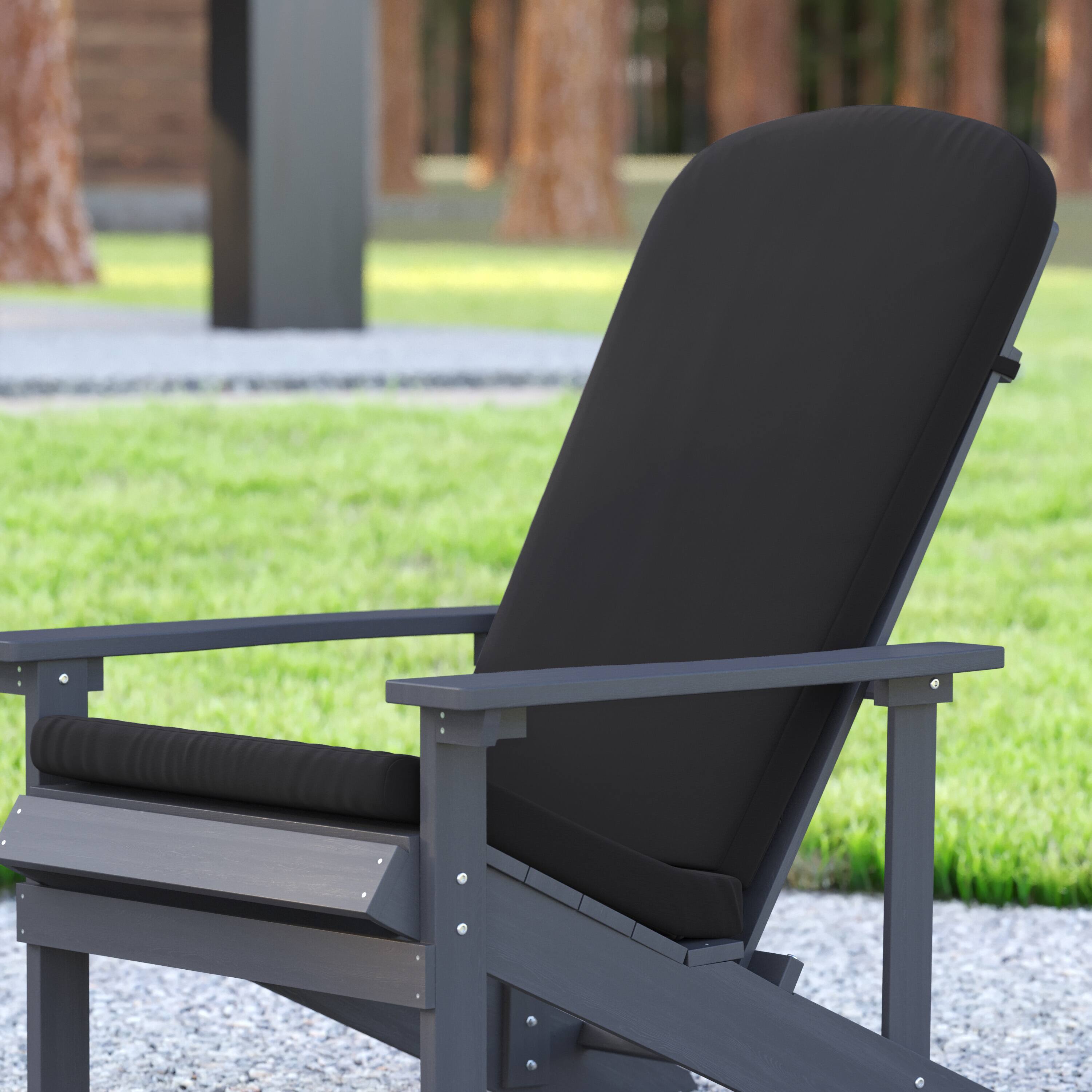 Alt View 4. Emma + Oliver - Hammond All-Weather Indoor and Outdoor Cushions for Adirondack Chairs and High Back Patio Chairs - Gray.