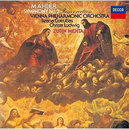 MAHLER  
SYMPHONY No.2  
Resurrection  

VIENNA PHILHARMONIC ORCHESTRA  
Ileana Cotrubas  
Christa Ludwig  
ZUBIN MEHTA  

DECCA