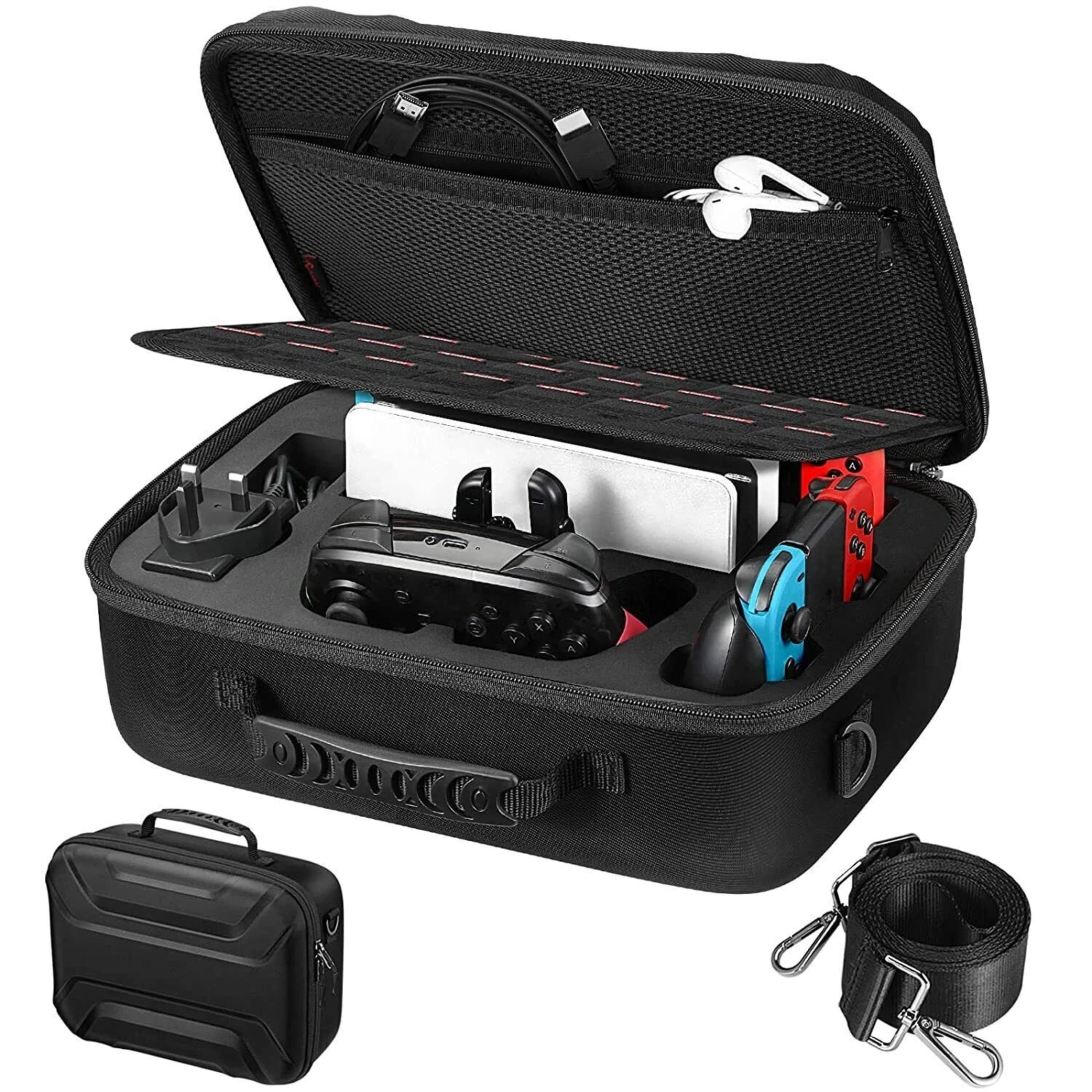 Kitcheniva - Portable Travel Carrying Storage Case For Nintendo Switch OLED - Black