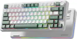 Womier - L75 Wireless Mechanical Keyboard with Knob, 75% Hot Swappable Custom Gaming Keyboard - Green