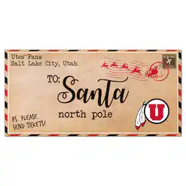 Fan Creations - Utah Utes 6'' x 12'' Letter to Santa Sign - Multicolor