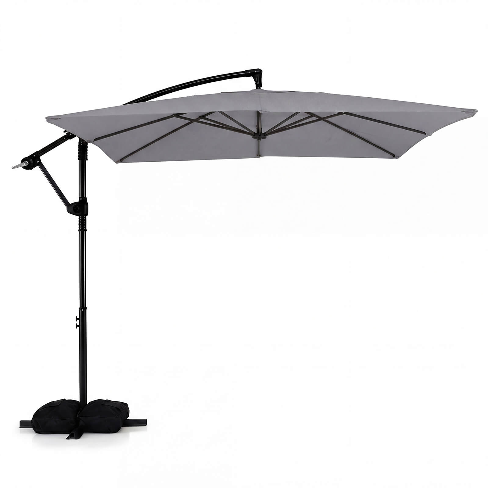 Costway - 8 x 8 FT Offset Cantilever Patio Umbrella Square Hanging Outdoor Market Umbrella - Gray price history on PriceWatchPro
