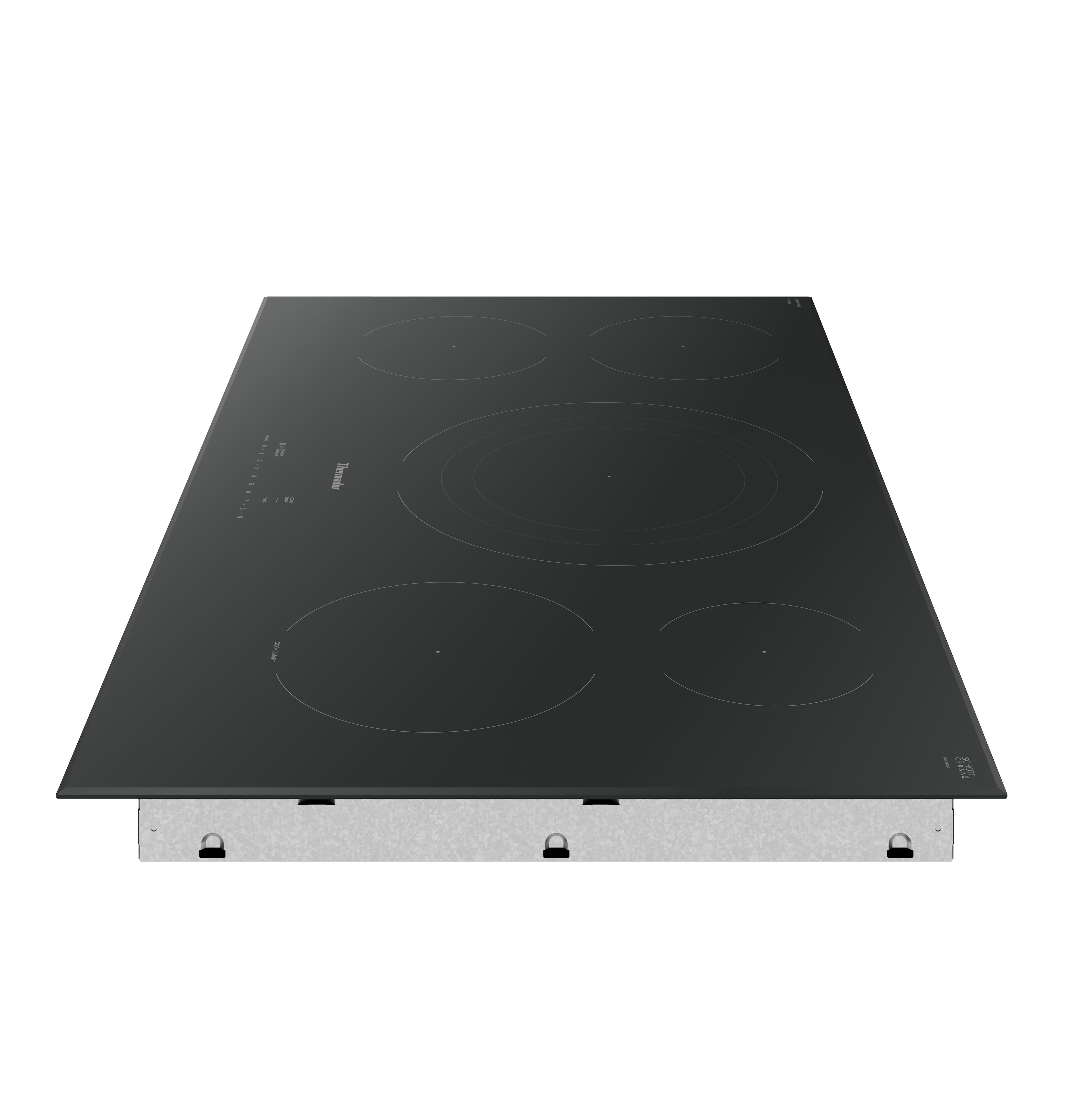 Angle. Thermador - Masterpiece Series 36" Built-In Electric Induction Cooktop with 5 Elements and Wifi - Black.
