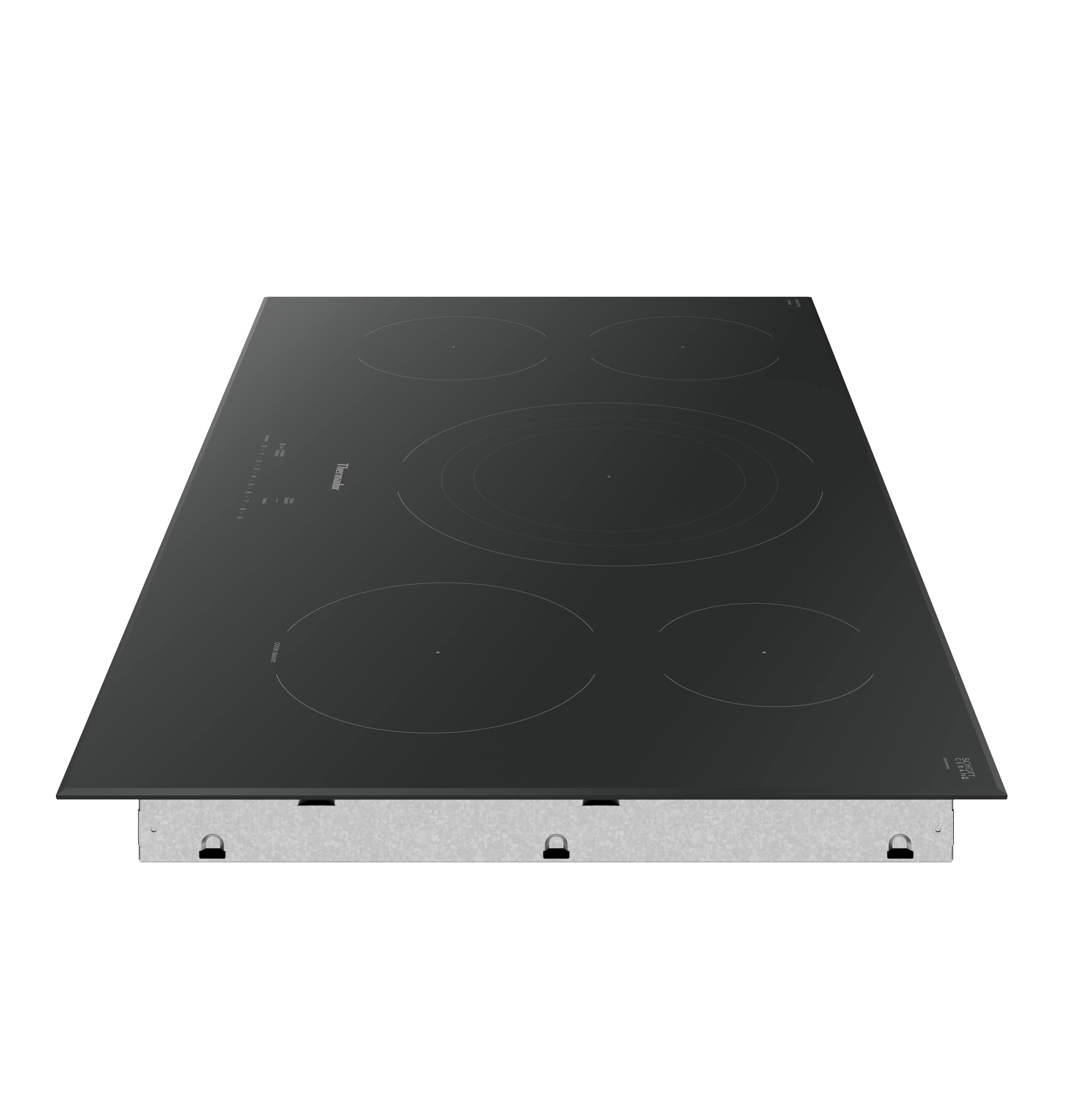 Angle. Thermador - Masterpiece Series 36" Built-In Electric Induction Cooktop with 5 Elements and Wifi - Black.