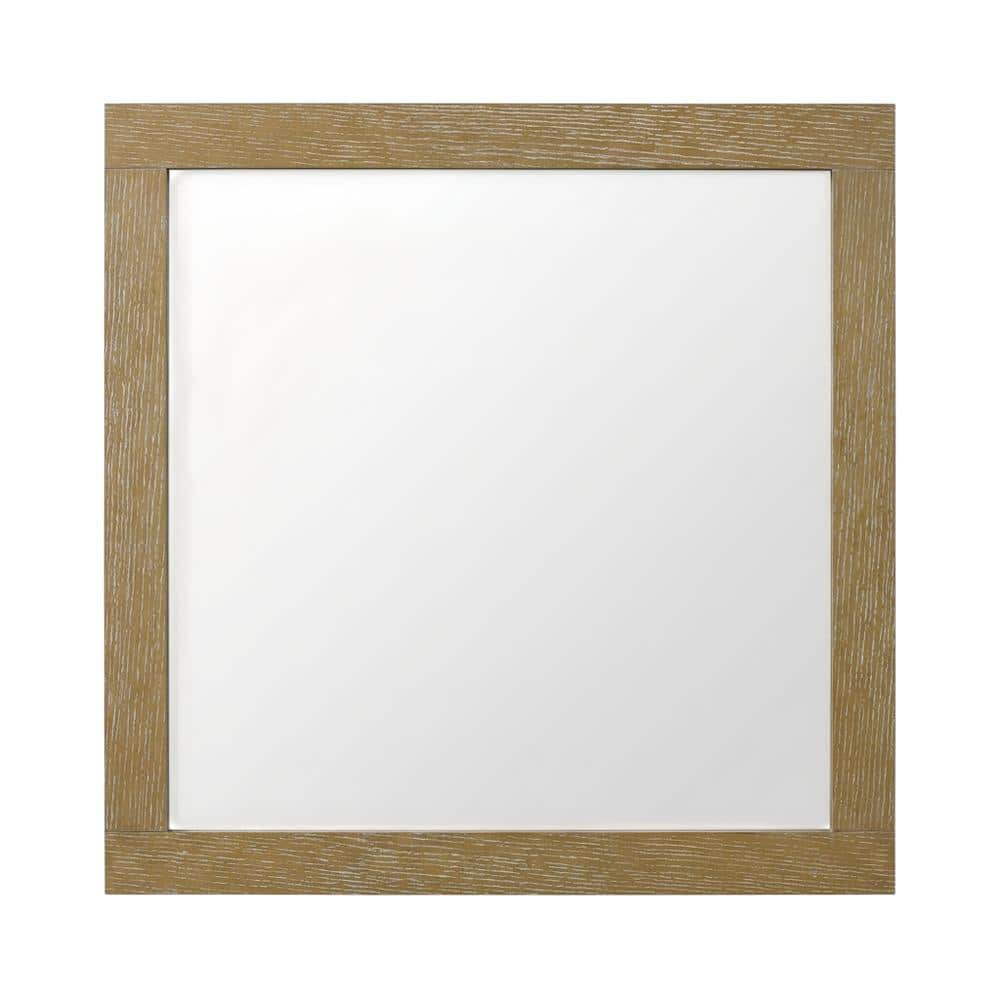 Elegant Kitchen and Bath - Noah Wooden Square Mirror 36 x 36 - Linen Oak price history on PriceWatchPro