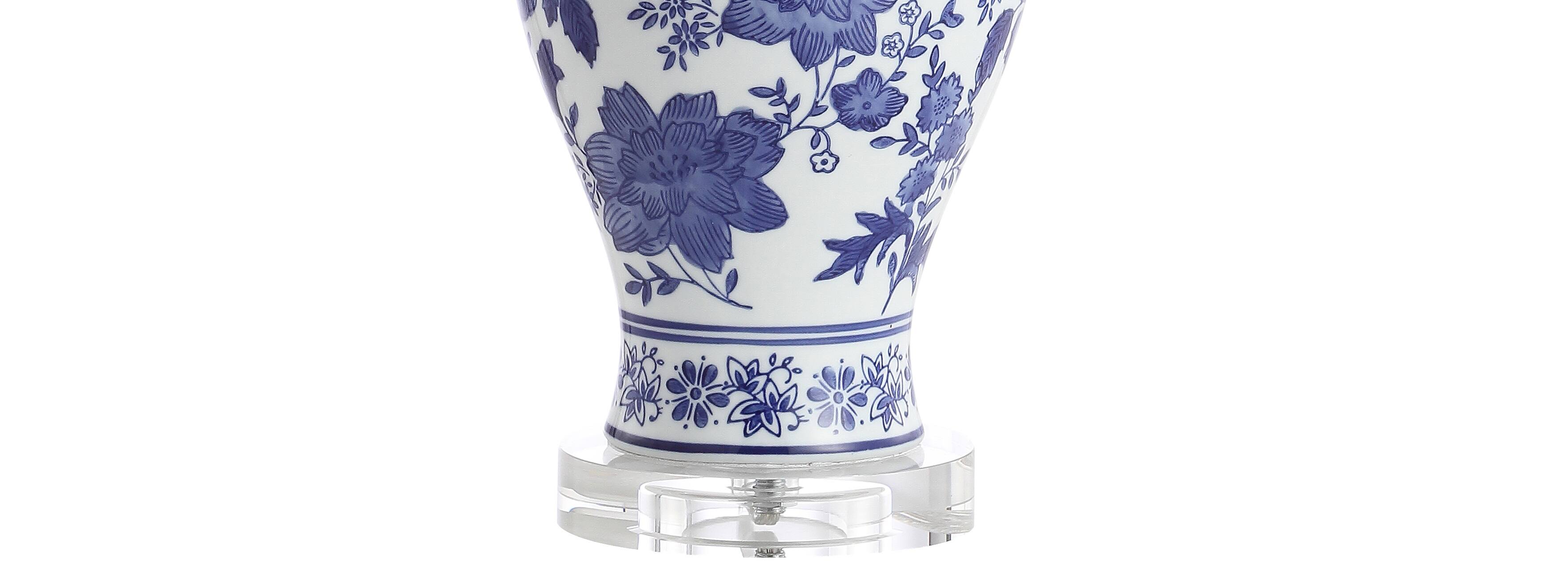 Alt View 7. Jonathan Y - Song 21.5" Ceramic/Crystal Chinoiserie Floral LED Table Lamp, Blue/White - Blue/White.