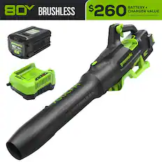 $260 BATTERY + CHARGER VALUE IF PURCHASED SEPARATELY
80Y BRUSHLESS
greenworks
greenworks