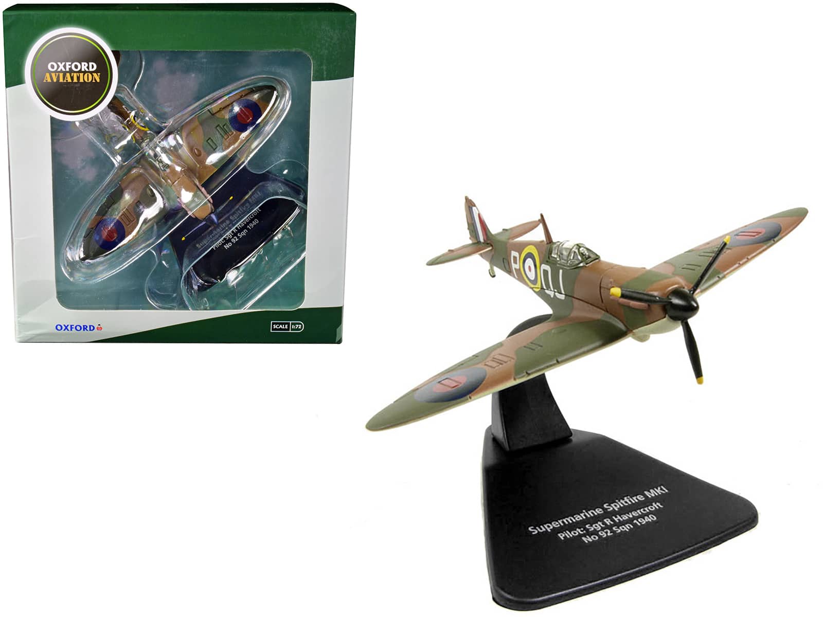 Supermarine Spitfire MK1 SGT R. Havercroft No 92 Sqn 1940 1/72 Diecast Model Airplane by Oxford Diecast price history on PriceWatchPro
