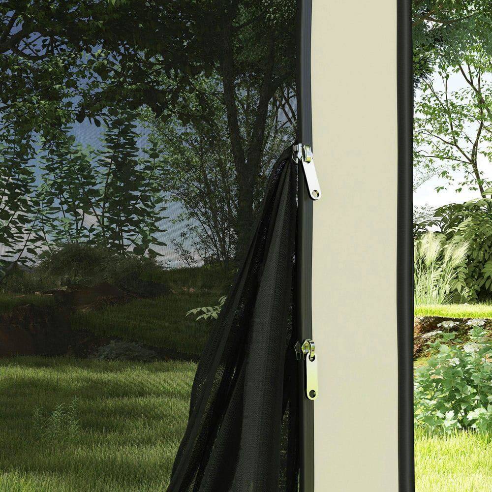 Angle. Resenkos - 6x6ft Pop Up Screen Tent, UPF50+ Portable Gazebo for Sun-Protective Outdoor Activities, Beige - Beige.