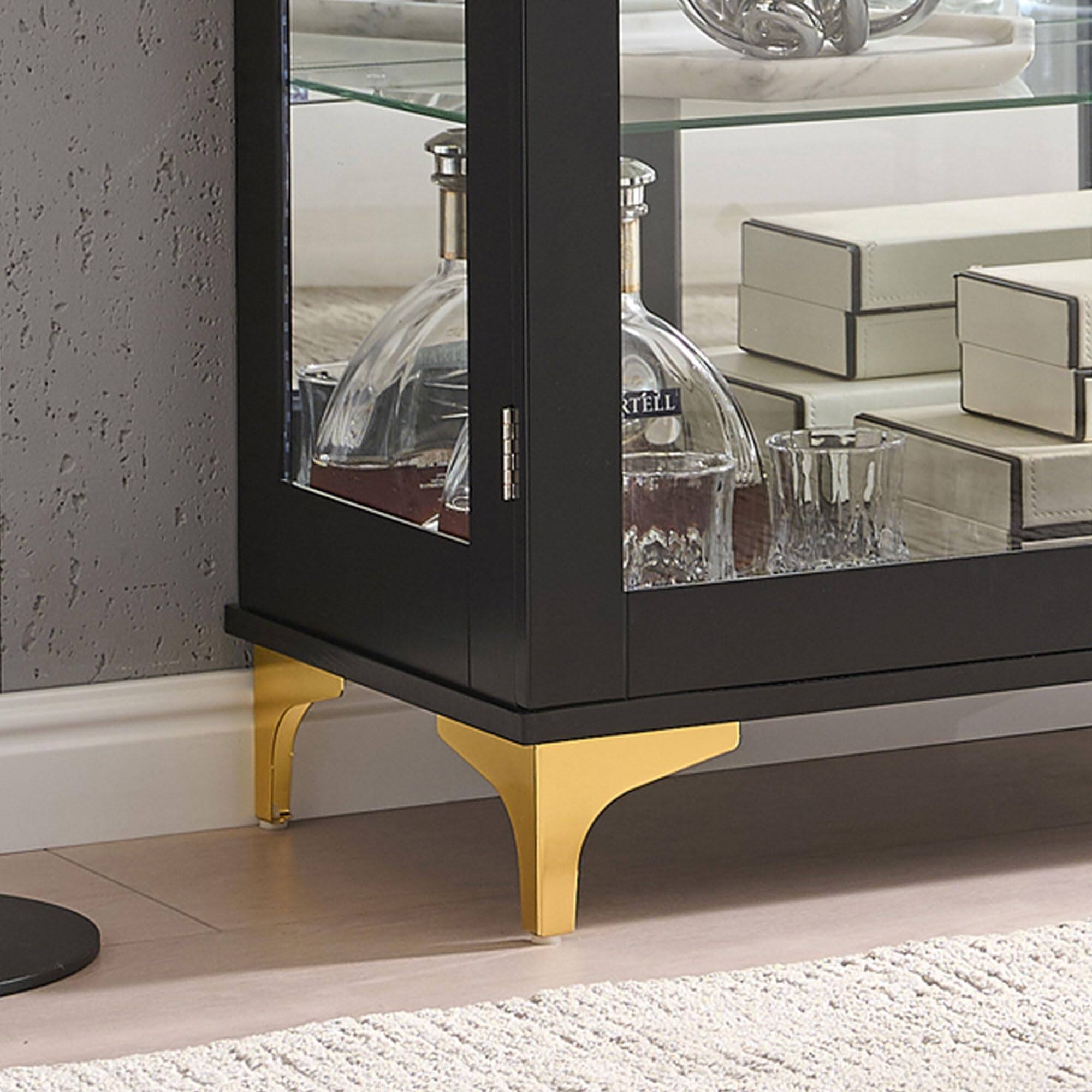 Alt View 1. Kings Brand Furniture - Kings Brand Furniture Cataleya 3-Tier Curio Display Cabinet Organizer - Black.