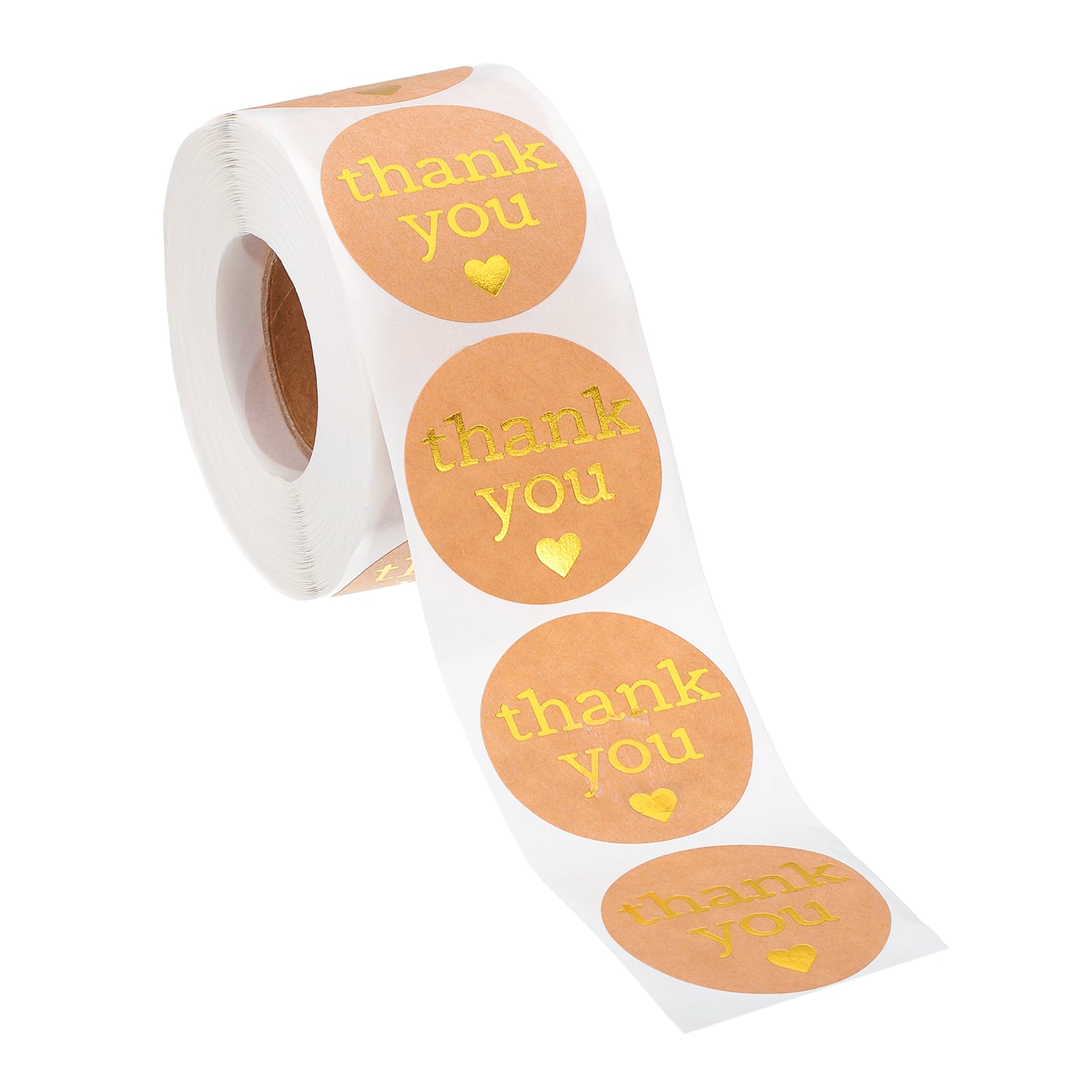 Unique Bargains - 500pcs Thank You Stickers, 1.5 Inch Round Self-Adhesive Labels Roll for Small Business Sealing Box Envelope - Brown/Gold Love price history on PriceWatchPro