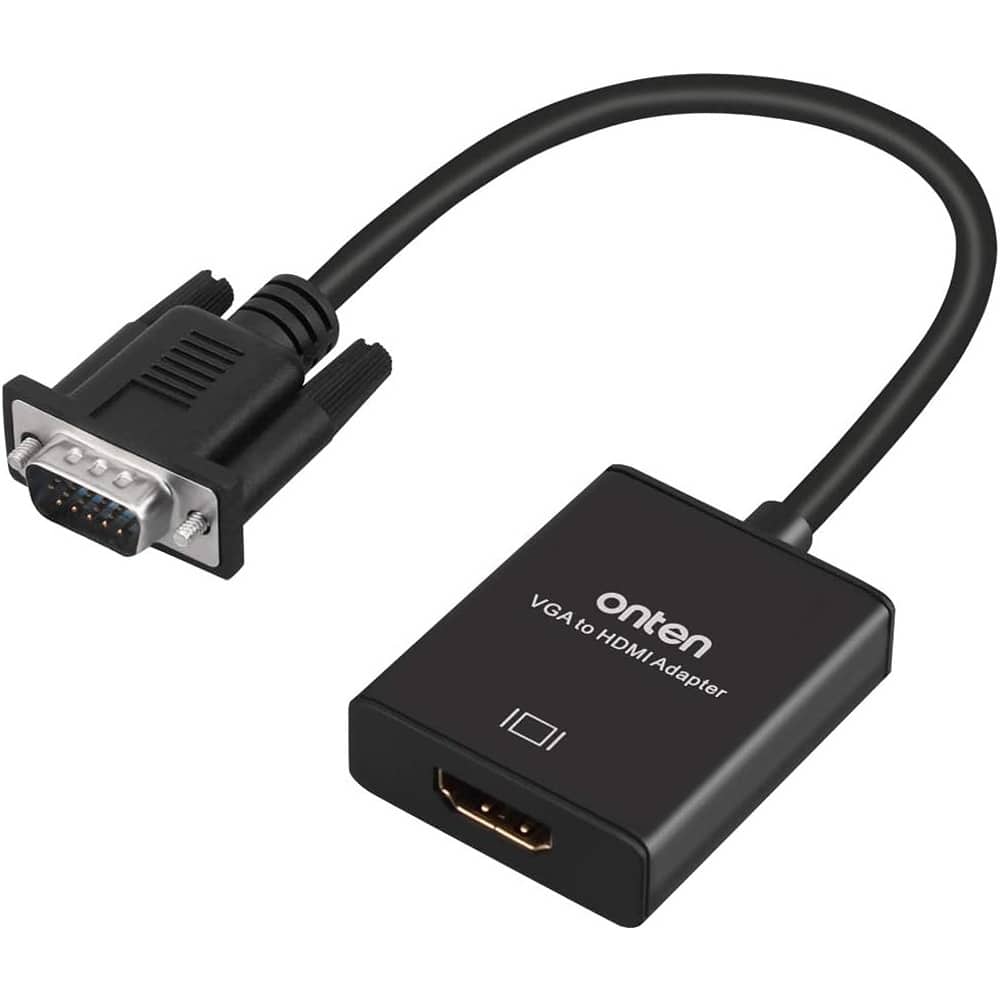 PARKER SLATER - VGA to HDMI Adapter – 1080P, Male-to-Female with Audio & USB Cable