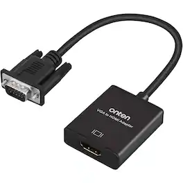 PARKER SLATER - VGA to HDMI Adapter – 1080P, Male-to-Female with Audio & USB Cable