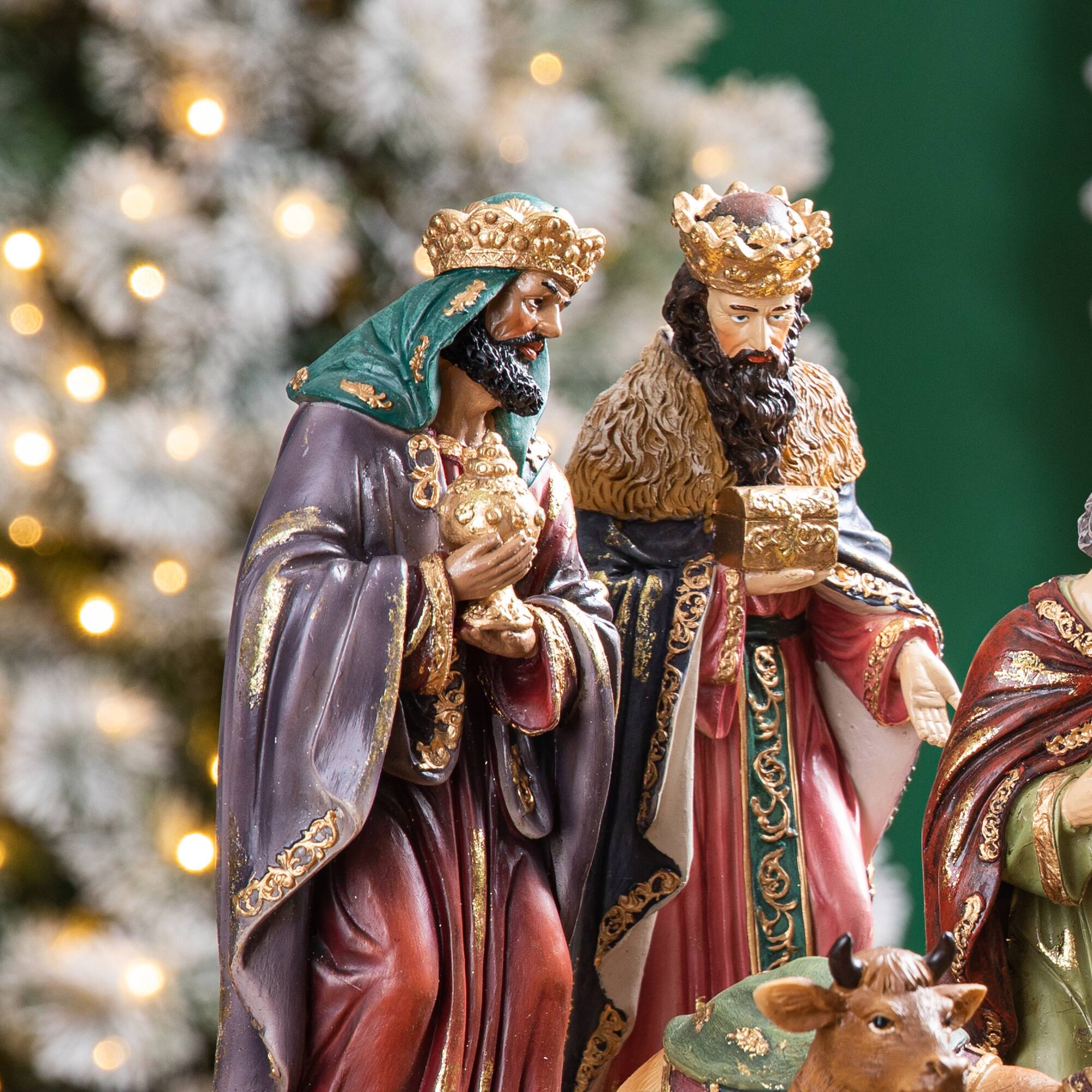 Alt View 4. Glitzhome - 12pcs Resin Nativity Figurine Set - Multi-Colored.