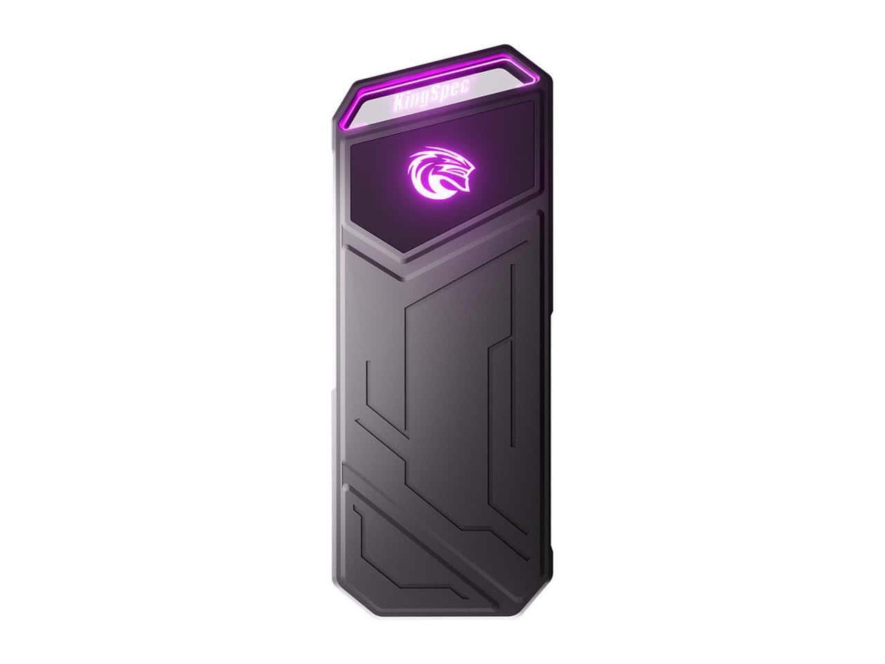 KingSpec - Z5 RGB 512GB SSD - 2100 MB/s, USB 3.2 Gen 2, Type-C, 20Gbps, External SSD for Creators & Gaming - Black
