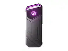 Front. KingSpec - KingSpec Z5 RGB SSD - 2100 MB/s, USB 3.2 Gen 2, Type-C, 20Gbps, External SSD for Creators & Gaming, Black - Black.