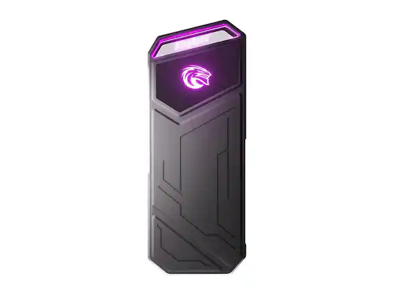 Front. KingSpec - KingSpec Z5 RGB 512GB SSD - 2100 MB/s, USB 3.2 Gen 2, Type-C, 20Gbps, External SSD for Creators & Gaming, Black - Black.