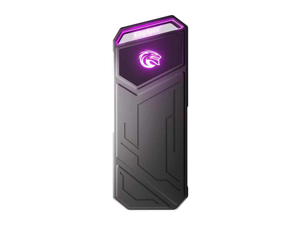 KingSpec - Z5 RGB 512GB SSD - 2100 MB/s, USB 3.2 Gen 2, Type-C, 20Gbps, External SSD for Creators & Gaming - Black