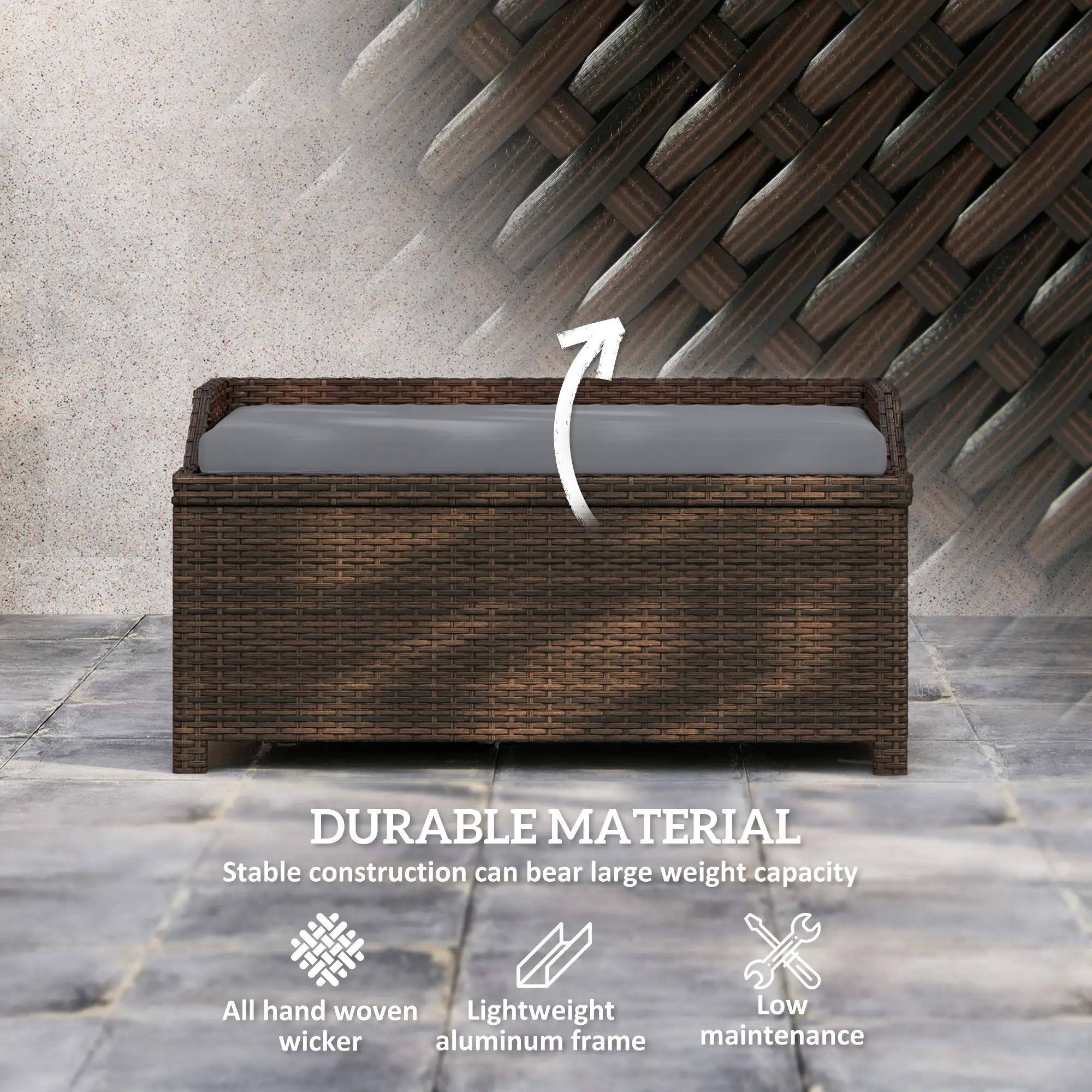 DURABLE MATERIAL  
Stable construction can bear large weight capacity  

- All hand woven wicker  
- Lightweight aluminum frame  
- Low maintenance