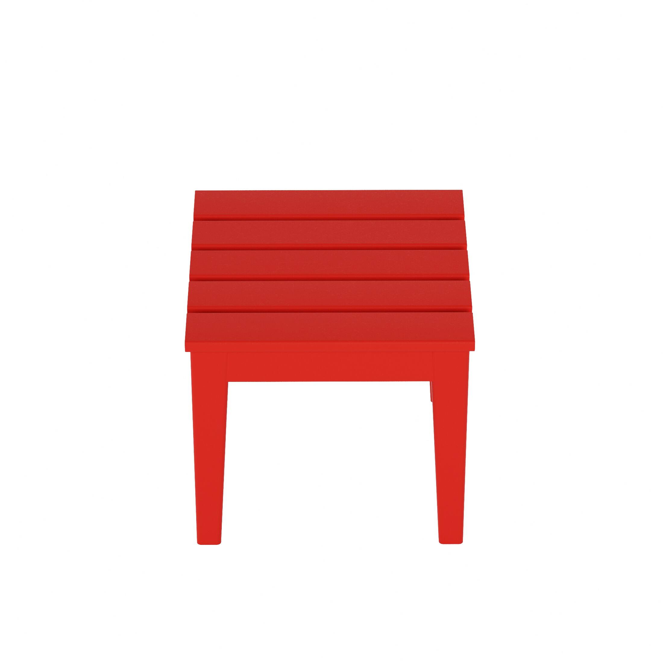 Alt View 1. WestinTrends - WestinTrends Ashore Outdoor Patio Modern Adirondack Side Table - Red.