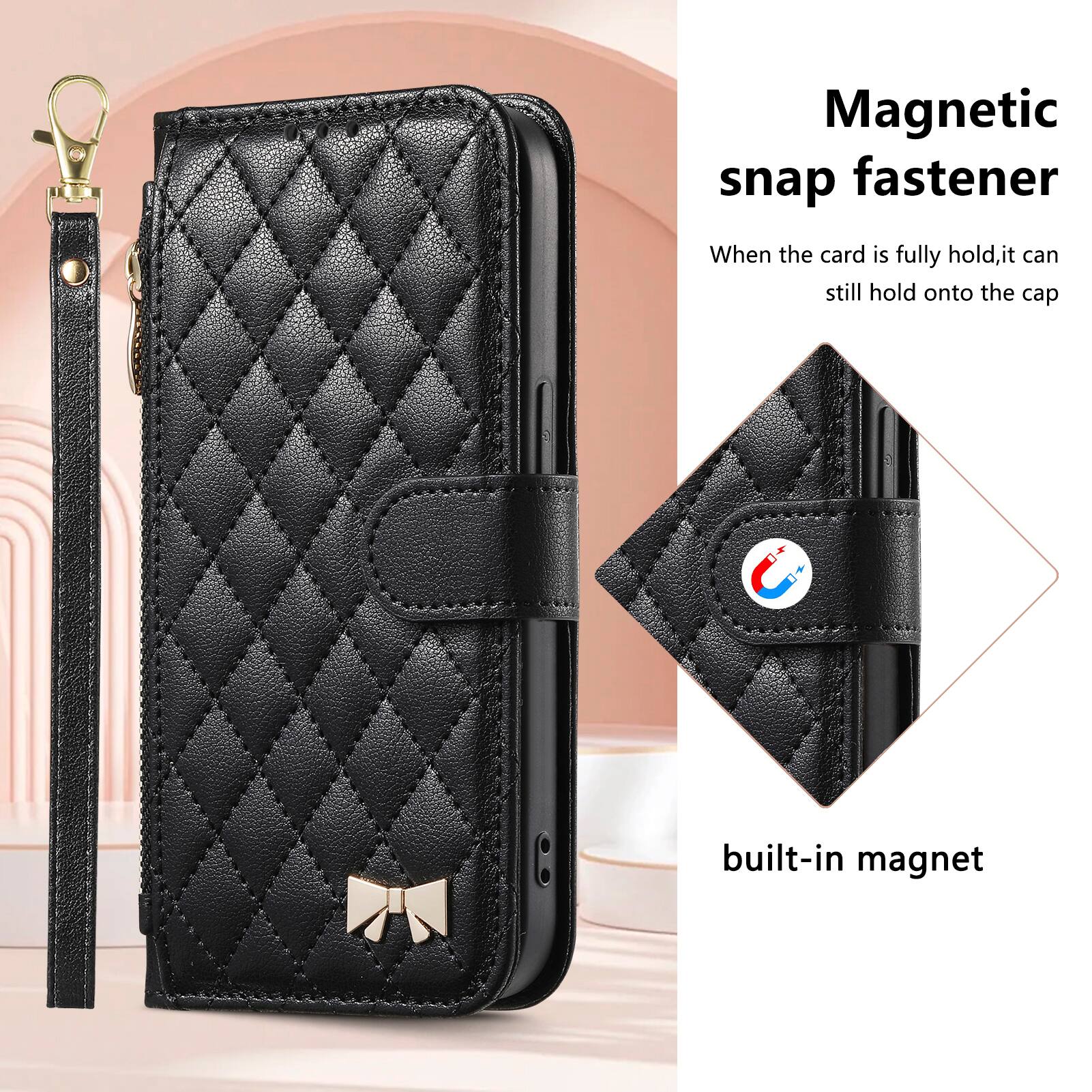 Magnetic snap fastener  
When the card is fully held, it can still hold onto the cap built-in magnet