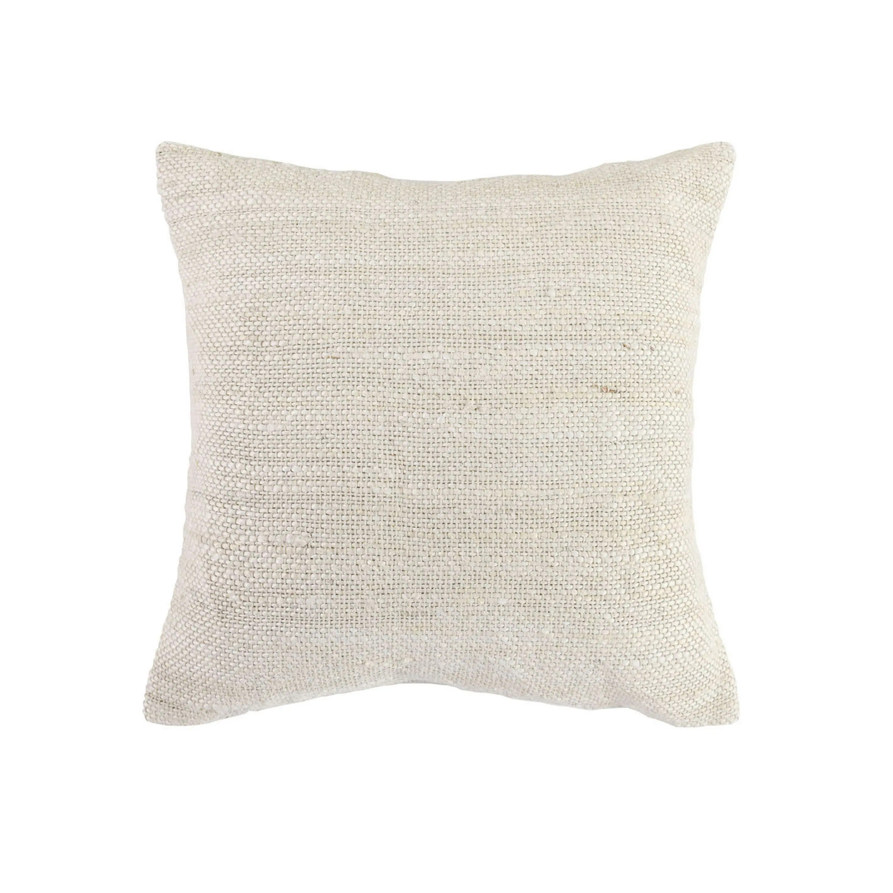 Front. Manhattan Lane - Alty Throw Pillow, 22 Inch  Woven Jute Design, Feather Insert - Ivory.