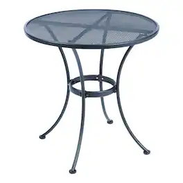 Living Accents - Winston Round Steel Bistro Table - Black