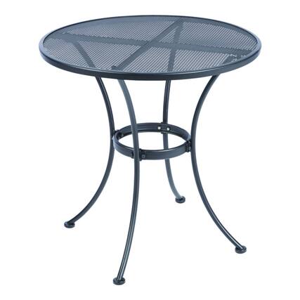 Front. Living Accents - Living Accents Winston Black Round Steel Bistro Table - Black.