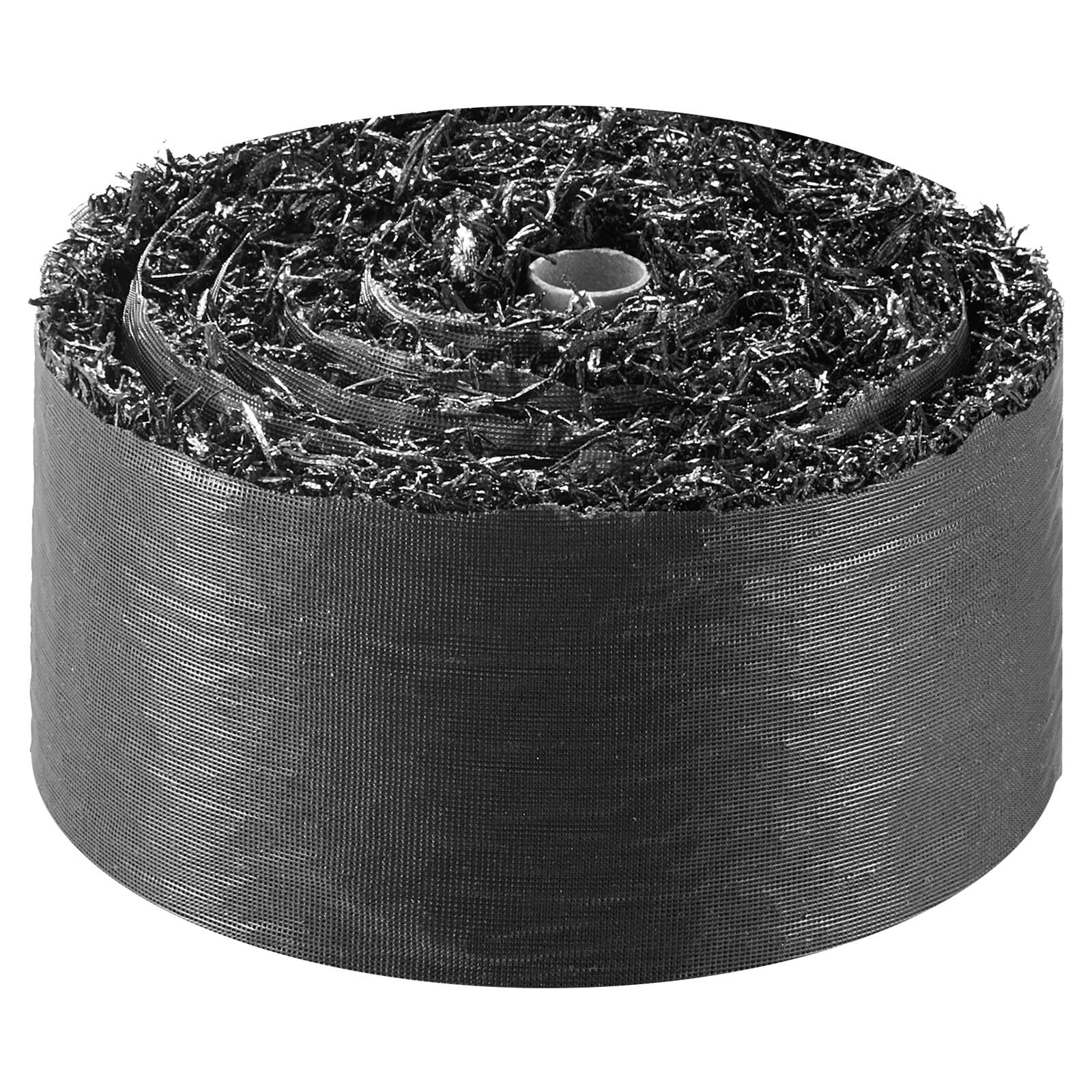 Alt View 5. VEVOR - Rubber Mulch Mat Roll, 4 Rolls 120 x 4.5 in, Recycled Rubber Permanent Mulch Edging Border, Natural-Looking Flower - Black.