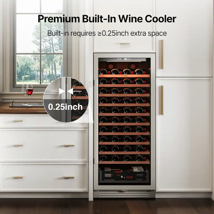 Ca'Lefort 24 Inch Wine Fridge, luxury large 90 Bottles,Built In Wine ...