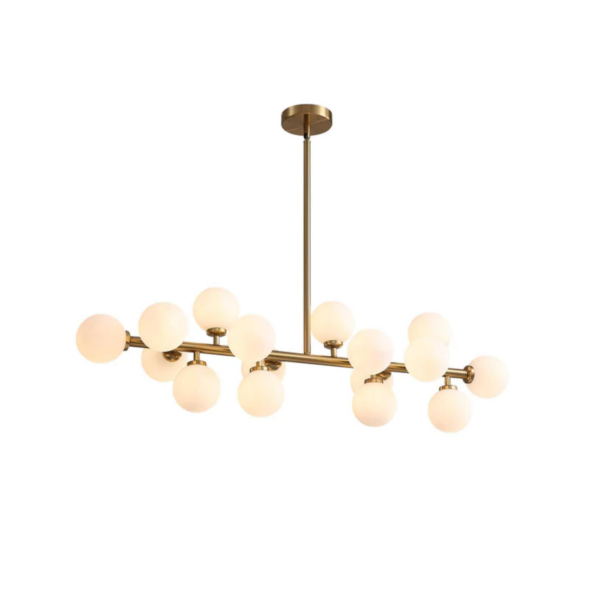 Alt View 6. Siljoy - Mid-Century Modern 16-Light Brass Sputnik Pendant Chandelier - Gold.