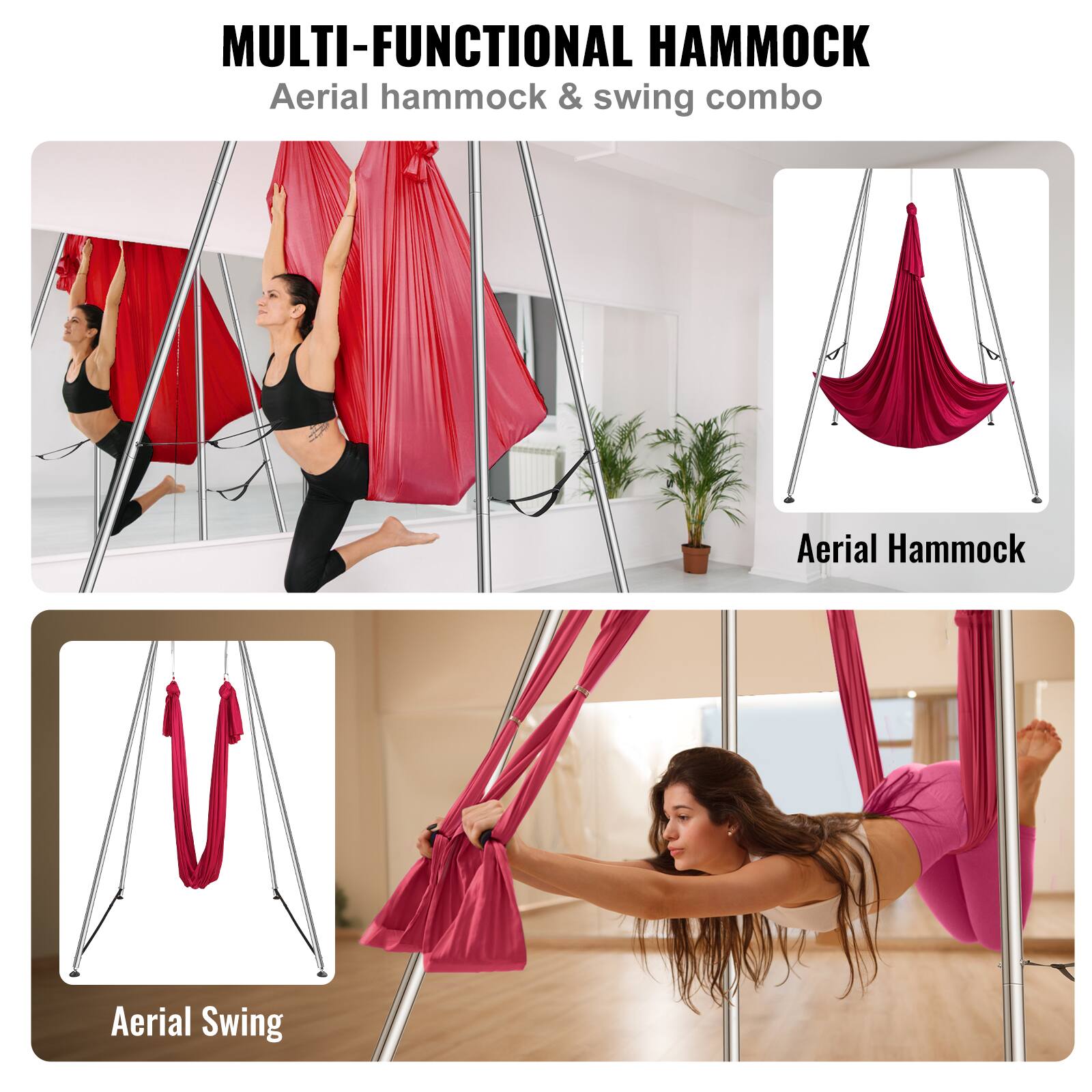 MULTI-FUNCTIONAL HAMMOCK  
Aerial hammock & swing combo  

Aerial Hammock  

Aerial Swing