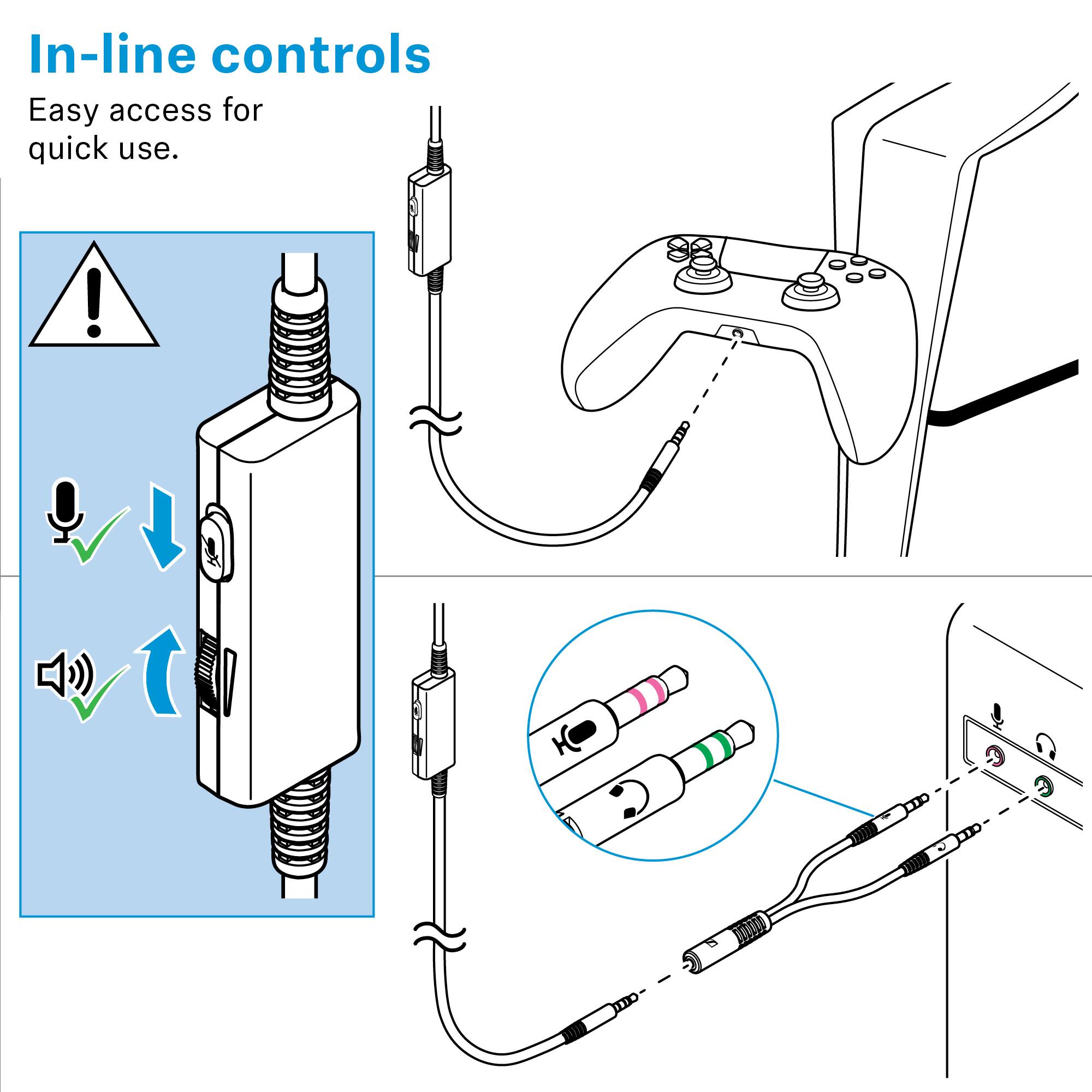 In-line controls  
Easy access for quick use.