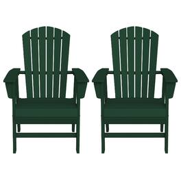 WestinTrends - Dylan HDPE Seashell Upright Adirondack Chair (Set of 2) - Dark Green