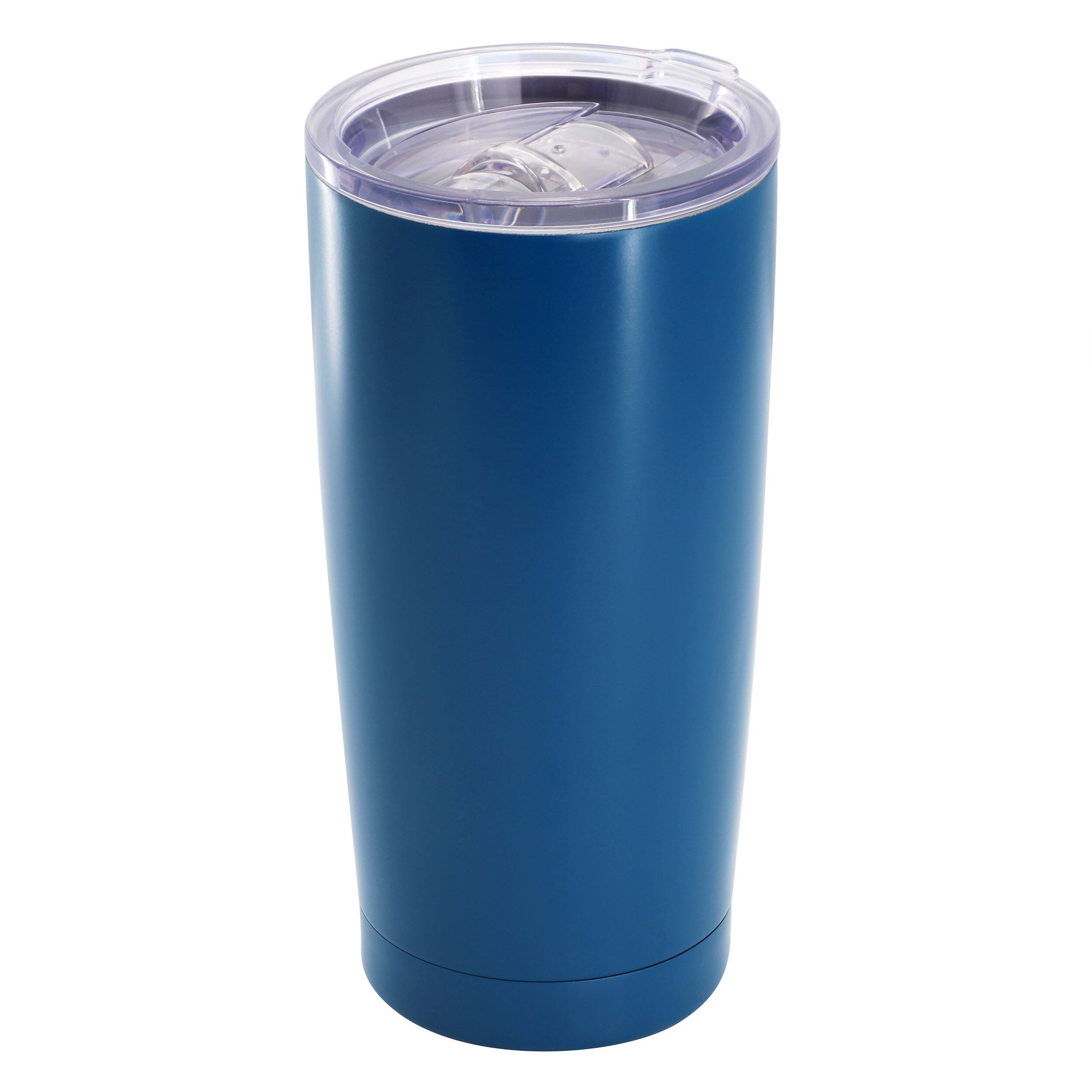 Alt View 2. Gibson - Gibson Home Marina 4 Piece 18 Ounce Double Wall Stainless Steel Thermal Tumbler with Acrylic Lid in Matte Blue - Blue.