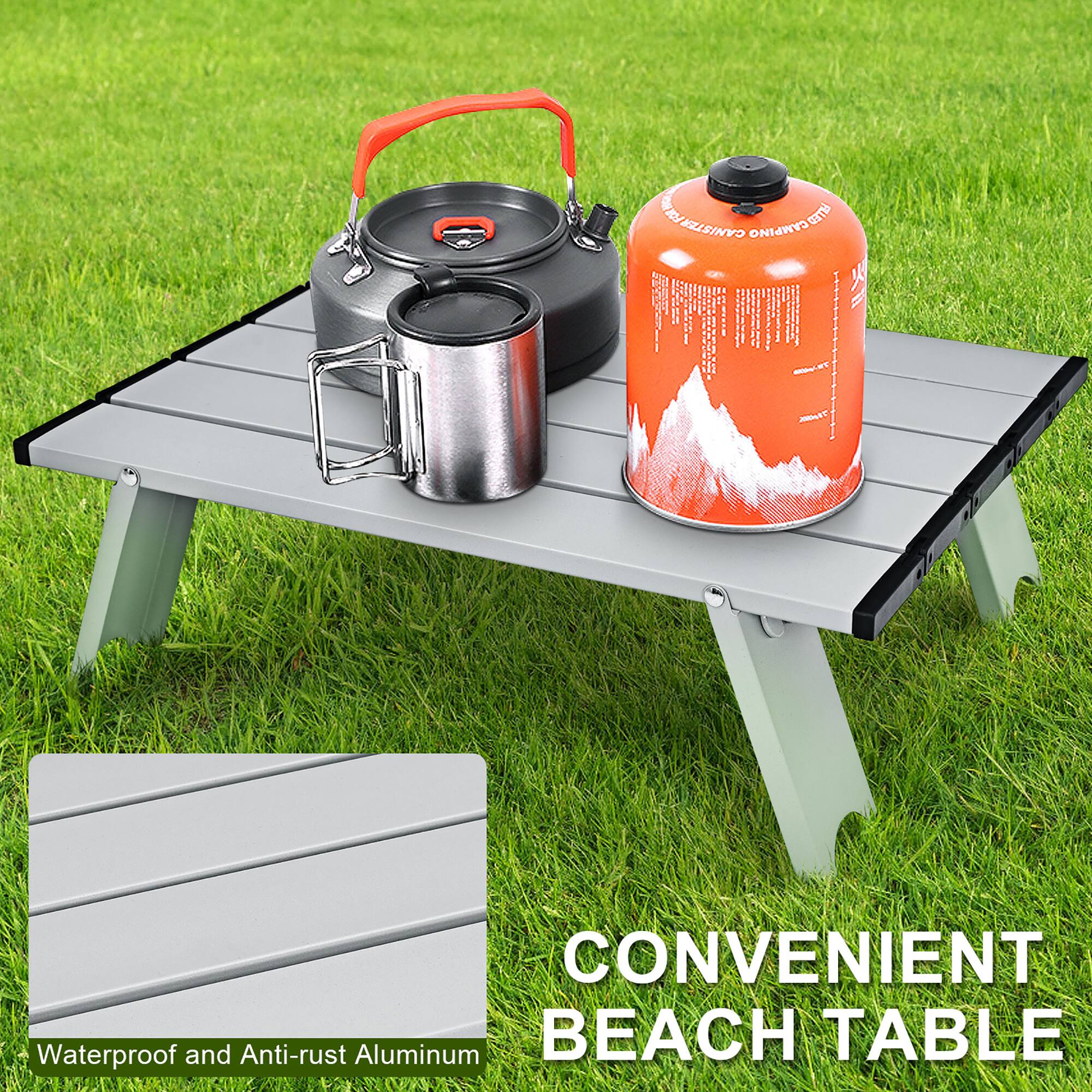 S FLE CANISTER CAMPINO   CONVENIENT BEACH TABLE Waterproof and Anti-rust Aluminum
